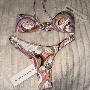 Pink and Brown Bikini Set